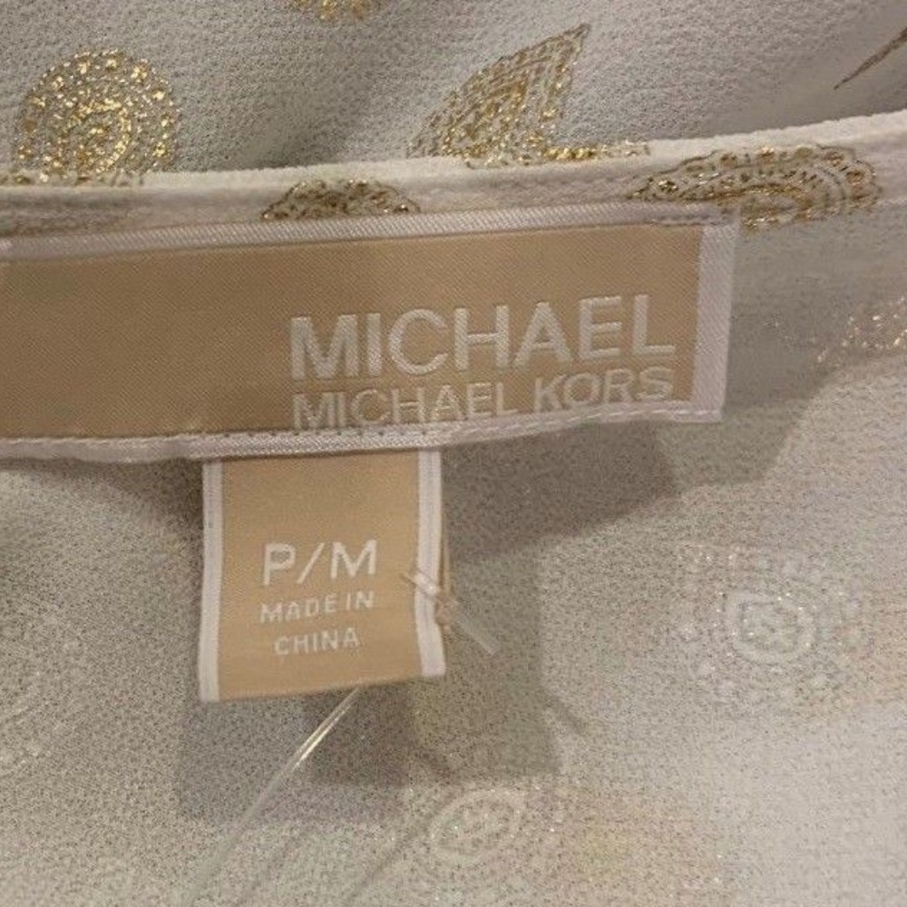 Michael Kors Sheer Blouse w/ Gold Dots s301-007-07 - Picture 5 of 6
